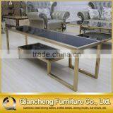 Eurpean Style Stainless Steel Golden Glass tv Stand thumbnail-5