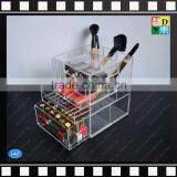 Customized Clear Round Handle Lucite Desktop Acrylic Cosmetics Makeup Organizer With 5 Drawers thumbnail-2