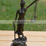 Brass Goddess of Justice Statue for Home Decoration thumbnail-1