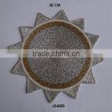Glass Bead Place Mats in Sun Shape and Silver Gold Colours Available in More Colours and Patterns