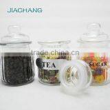 Chinese Style Recycled Glass Tea Sugar Coffee Jar With Brand and Lid thumbnail-2