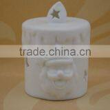 Santa Claus Shape Porcelain Christmas Decoration With LED Light for Home thumbnail-2