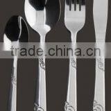 Romantic Theme 4 Piece Stainless Steel Flatware Set Mirror Polishing Tableware Set
