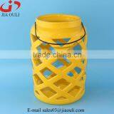 Hot Design Home Decoration Yellow Ceramic Lantern, Hurricane Lamp thumbnail-1