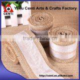 Natural Jute Hessian Burlap Ribbon With Lace Trims Tape Belting Strap Crafts thumbnail-4