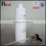 Cosmetic Screen Printing Flat Shoulder Beard Oil Pomade Shampoo Detergent Lotion White Aluminum Pump 200ml Plastic Bottle thumbnail-5