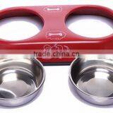 Hot Sell Dog Bowl With Side Grip Handle Rubber Ring Metal Stainless Steel Eating Surface Animal Pet Feeder/waterer thumbnail-6