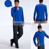 Brief figuring style 100% polyester casual mens long sleeve t shirt sport t shirt