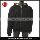 Plus size men white lining winter black hoodie jacket