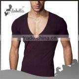 Wholesale China Men's High Quality t Shirts V Neck Short Sleeve 100% Cotton Custom Printing Men's t Shirt thumbnail-2