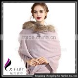 CX-B-P-65C 2016 Winter Fashion New Style Pashmina Shawl With Fur Trim thumbnail-3