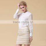 Slap-up Chiffon Branded T-shirt With a Stand Collar