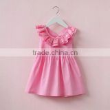 Lovely Baby Summer Clothes Sleeveless Boutique Girl Clothing Baby Girl Pink Cotton Dress