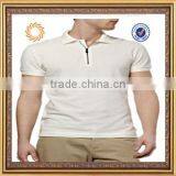 Plain White Color Zipper Collar Polo Shirt Sale Manufacturer thumbnail-1