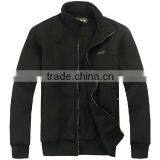 OEM Wholesale Knitting Inside Brushed Fleece 100% Cotton /Polyester /CVC /TC Stand Collar Jacket For Women Men thumbnail-1