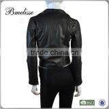2014-2015 Wholesale Fashion Lady Leather Jacket Stylish Women's Black Leather Jacket With Beaded thumbnail-3