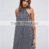 Floral Embroidery Sleeveless Summer Dress Halter Ruffles Backless Dress Apparel thumbnail-4