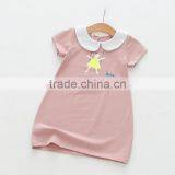 Short Sleeve Pure Color Sweet Style Baby Girl Casual Dress thumbnail-2