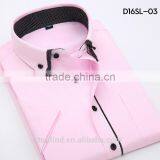 2016 New Arrival Summer Season Fancy 35% Cotton Double Collar Solid Color Short Sleeve Shirt for Man thumbnail-3