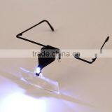 2017 Hot Sale Eyelash Extension LED Light Magnifying Spec Glasses Hands Free Magnifier