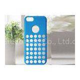 Rubber Apple IPhone Protective Cases Blue Perforated Mobile Phone Shells