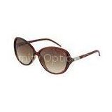 Retro Round Polarized Lens Reading Sunglasses For Women , Brown / Blue
