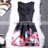 Girl Amazing Flower Printed Princess Holiday Dress/ Girl Sleeveless Knee Length Princess Dress/new Design Girl Printed Dress thumbnail-3