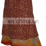 1 Wrap Skirt - 100 Ways to Wear - Multiwear 2 Layered Silk Sari Wrap Skirt