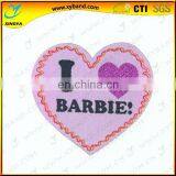 Pink Woven Heart Shape Badgs