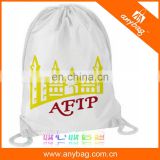 Custom print wholesale cotton promotional drawstring backpack bag