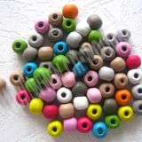 Wholesale supply of handwork DIY accessories colorful wooden beads candy color small beads 6 * 7MM beads clothing