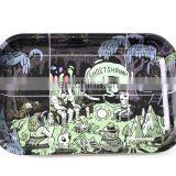 HQP-XJ09 HongQiang Wholesale Metal Cigarette Rolling Tray Storage Tray Tinplate Tray for Smoking Ashtray thumbnail-2