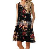 Modest Plus Size Women Clothing Casual Sleeveless Floral Maxi Dress thumbnail-2