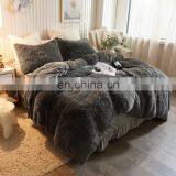 Custom Bed Cover Shaggy Fur Duvet Cover Luxury Ultra Soft Velvet Bedding Set thumbnail-2