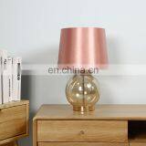 Elegant Modern Design Hotel Restaurant Coffee House Custom Round Glass Table Lamp With Lampshade