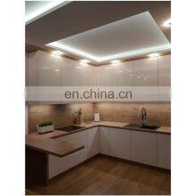 Glossy  Prefab Set Furniture Design Custom Modern Wood Living Room Kitchen Cabinet