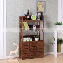 Antique Solid Wooden Wall Shelf Ladder Bookcase With Door and 3 Shelves