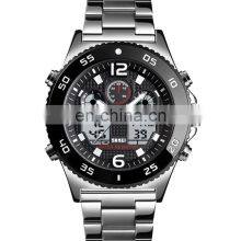 Skmei 1538 Stainless Steel Strap Waterproof Men Digital Watch Roes Gold Wristwatch Led thumbnail-2