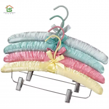 Popular Satin Hanger Padded Fabric Hanger Wholesale for Kids Clothes Hanger