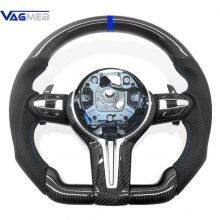 For BMW 3 Series 5 Series 6mm Perferatrd Leather Carbon Fiber Steering Wheel With Key Button Frame Assembly thumbnail-3