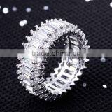 Thick Wedding Band Big CZ Crystals Rectangle Shape Deluxe Copper Women Ring thumbnail-4