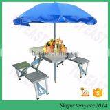 Popular Aluminum Picnic Table and Umbrella Combo Pack thumbnail-3