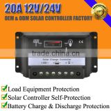 20A 12V/24V automatic solar home system charge regulator controller