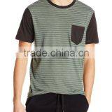 Factory Best Price Various Color Selection Men Striped Mercerized Cotton T-shirt thumbnail-2