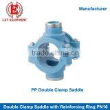 PP Compression Pipe Fittings Double Clamp Saddle thumbnail-1