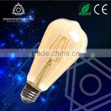 China Supplier ST64 E27 Led Filament Bulb E14 E27 B22 glass ST64 led bulb filament
