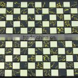 MU29 Crackle glass mirror mosaic wall tile for hall pub night club decoration