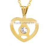 gold pendant fashion stainless steel 316 charm Anniversary/Party/Wedding Best Wearing New Year Gift 2016 Heart Pendant