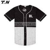 Custom sublimation pinstripe baseball jersey wholesale, baseball tee shirts wholesale                        
                                                Quality Choice