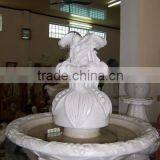 Flower Garden Stone Water Fountain Hand Carved Marble Sculpture From Vietnan